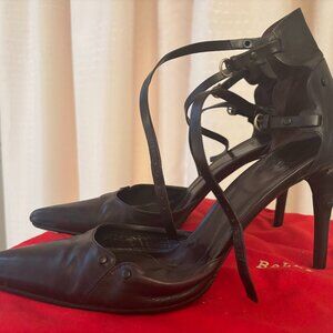 Bally heels with double ankle straps